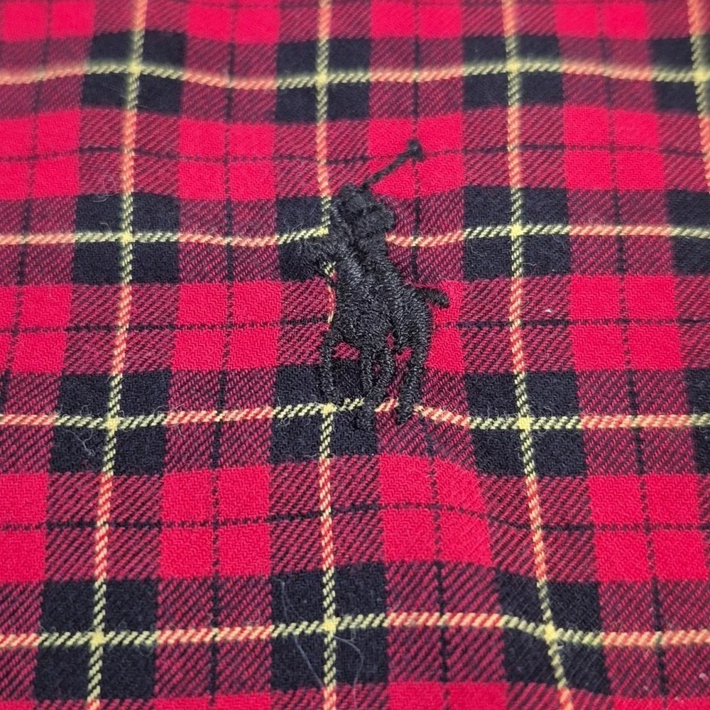 Polo‎ Ralph Lauren Button Down Long Sleeve Size XL Red Black Plaid